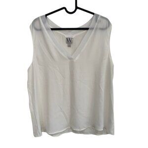 Worthington Sheer V-Neck Sleeveless Blouse